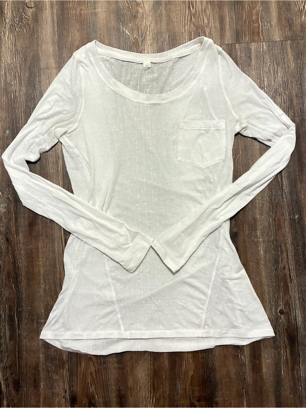 Lululemon White Sheer Burnout Long Sleeve Top Size 4